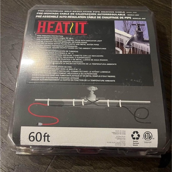 (BNIB) HEATIT JHSF 60feet Self Regulating Pre-Assembled Pipe Heating Cable - Picture 1 of 1